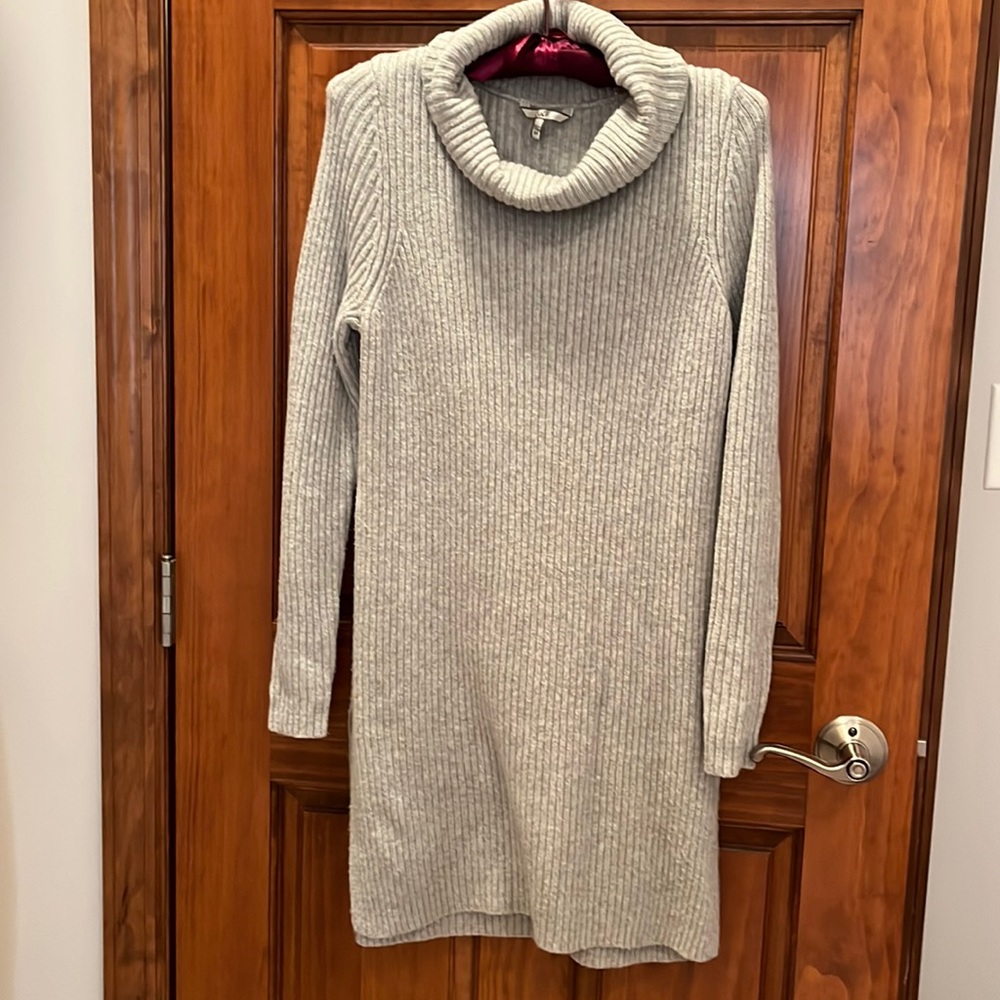 BKE brand knee length light gray sweater.  Size medium.